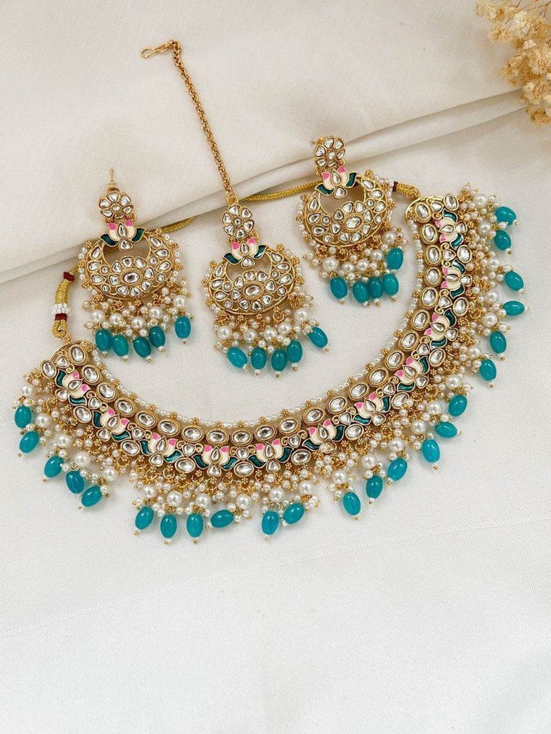 Traditional gold and turquoise earrings